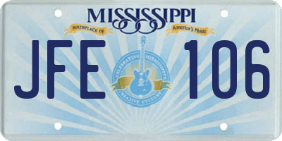 MS license plate JFE106
