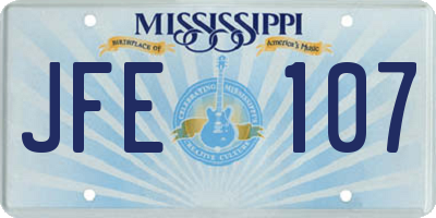 MS license plate JFE107