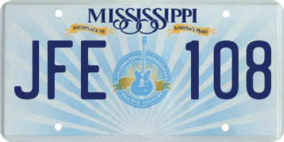 MS license plate JFE108