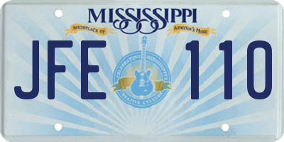 MS license plate JFE110