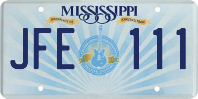 MS license plate JFE111
