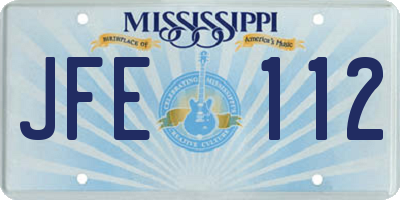 MS license plate JFE112