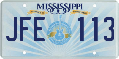 MS license plate JFE113
