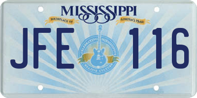 MS license plate JFE116