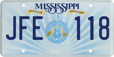 MS license plate JFE118