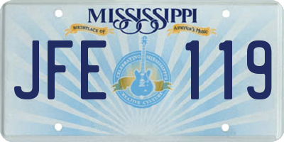 MS license plate JFE119