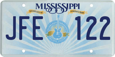 MS license plate JFE122
