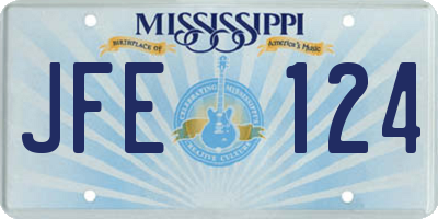 MS license plate JFE124