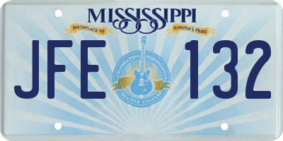 MS license plate JFE132