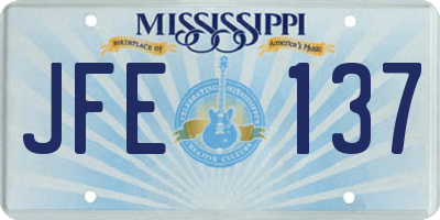 MS license plate JFE137