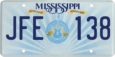 MS license plate JFE138