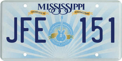 MS license plate JFE151