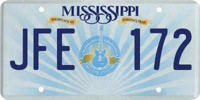 MS license plate JFE172