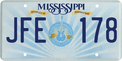 MS license plate JFE178