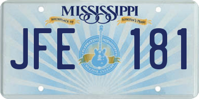 MS license plate JFE181