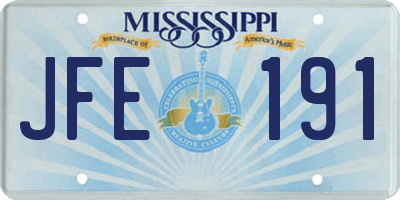 MS license plate JFE191