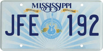 MS license plate JFE192