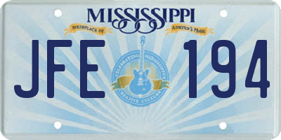 MS license plate JFE194