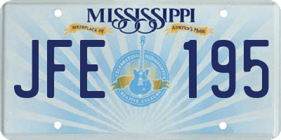 MS license plate JFE195