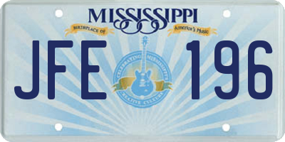 MS license plate JFE196