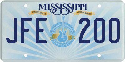 MS license plate JFE200