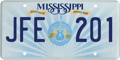 MS license plate JFE201