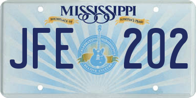 MS license plate JFE202