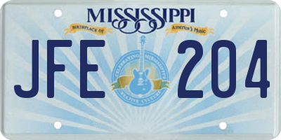MS license plate JFE204
