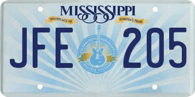 MS license plate JFE205