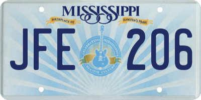 MS license plate JFE206