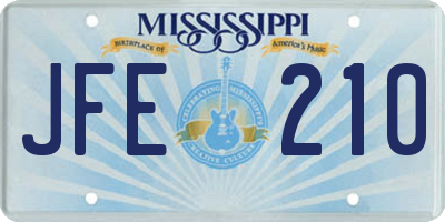 MS license plate JFE210