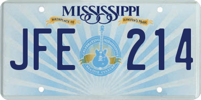 MS license plate JFE214