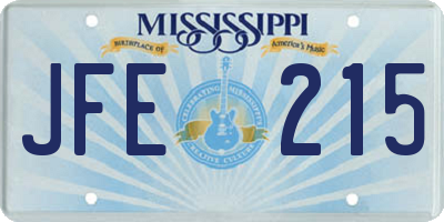 MS license plate JFE215