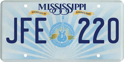 MS license plate JFE220