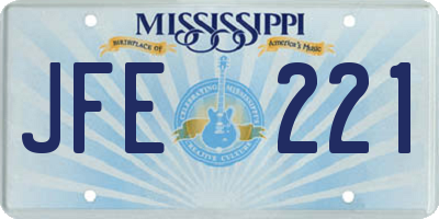MS license plate JFE221