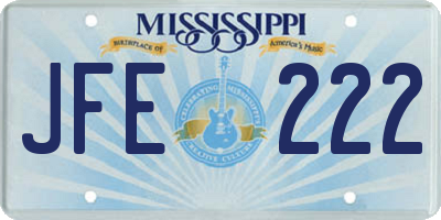 MS license plate JFE222