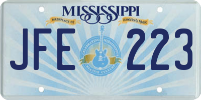 MS license plate JFE223