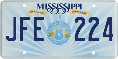 MS license plate JFE224