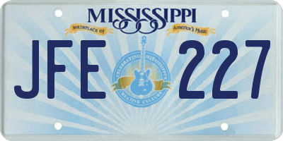 MS license plate JFE227