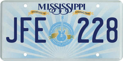 MS license plate JFE228