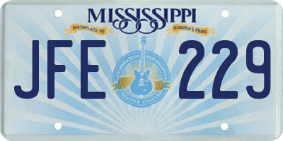 MS license plate JFE229