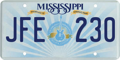 MS license plate JFE230