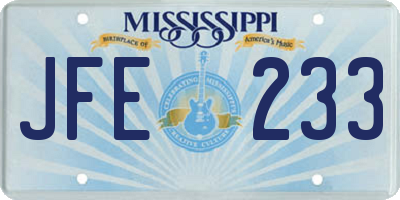 MS license plate JFE233