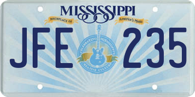 MS license plate JFE235