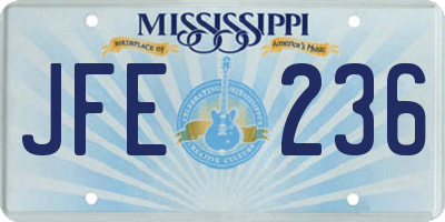 MS license plate JFE236