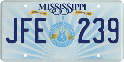 MS license plate JFE239