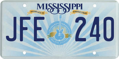 MS license plate JFE240