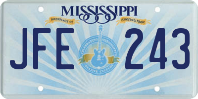 MS license plate JFE243