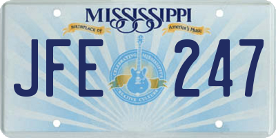 MS license plate JFE247
