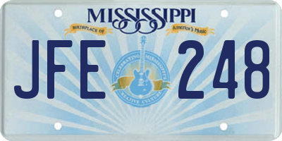 MS license plate JFE248